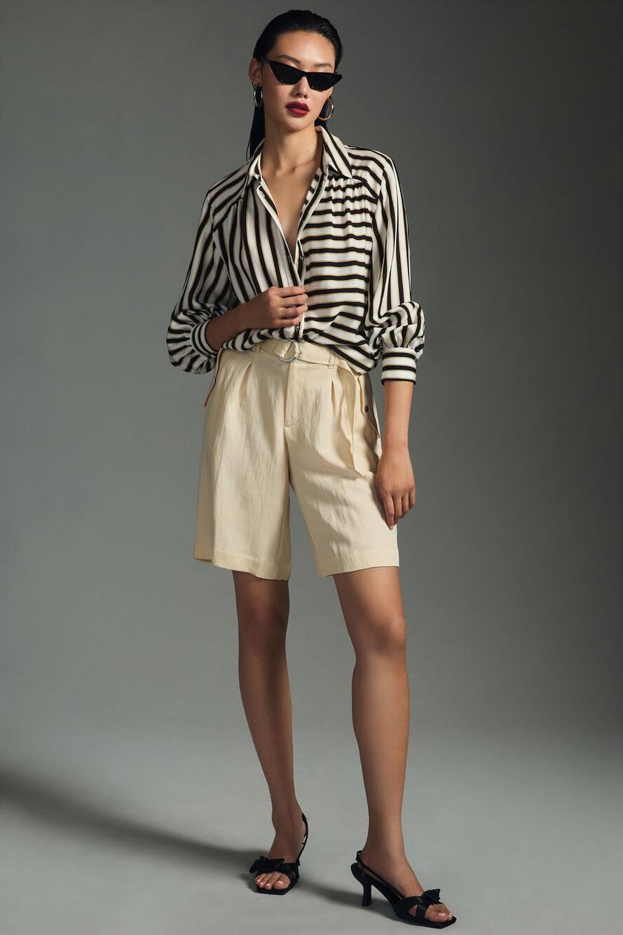 Anthropologie Wide Leg Khaki Women's Shorts - New, Size 8